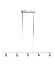 Stalen LED hanglamp met 5 kapjes-3066ST
