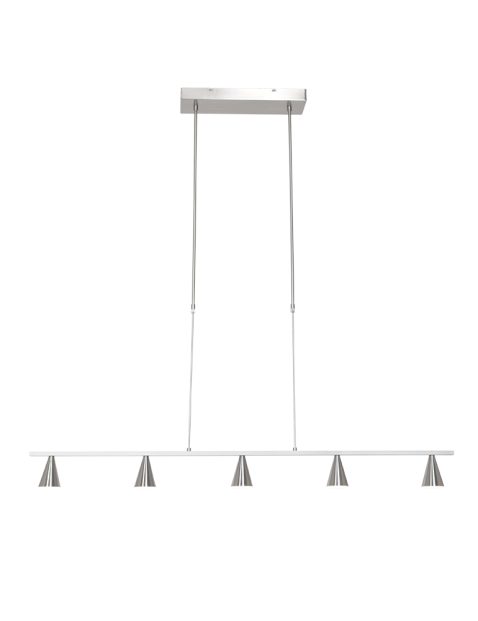 Stalen LED hanglamp met 5 kapjes-3066ST