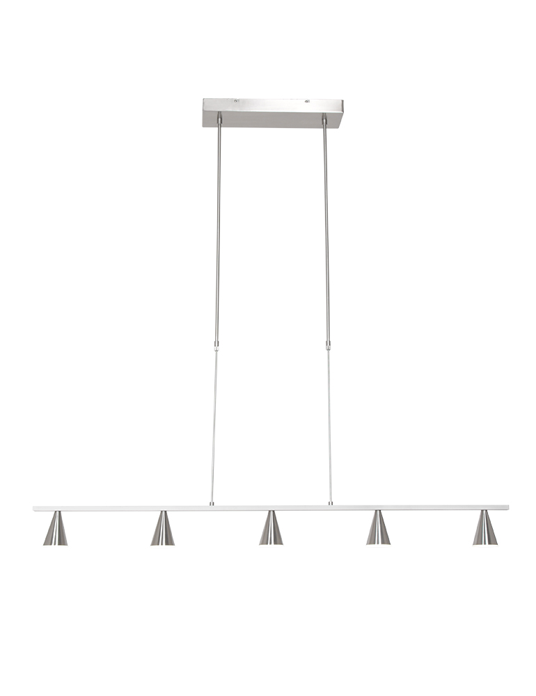 Stalen LED hanglamp met 5 kapjes-3066ST