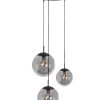 Drielichts rookglazen bollamp-3123ZW