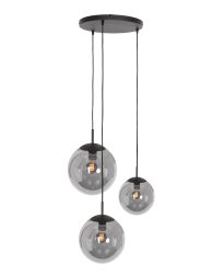 Drielichts rookglazen bollamp-3123ZW