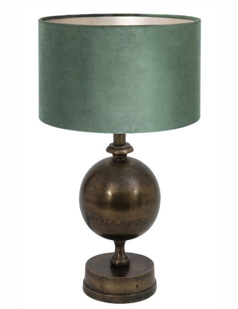 Tafellamp met groene kap-7001BR