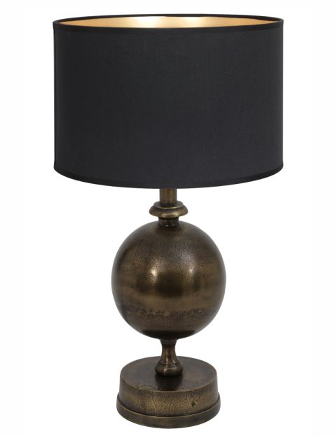 Tafellamp met zwart gouden kap-7003BR