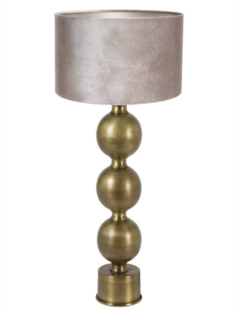Schemerlamp met zilveren kap-8346GO