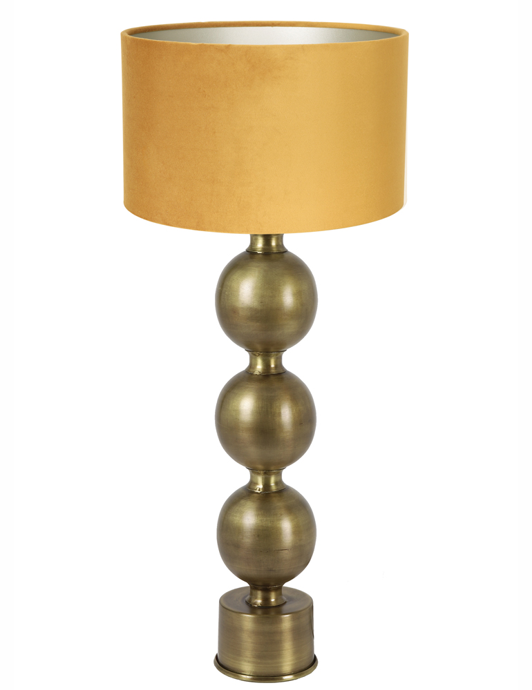letterlijk Draad Tegen Klassieke tafellamp met okergele kap Light & Living Jadey goud -  Directlampen.nl