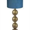 Blauwe velvet kap met gouden voet-8351GO