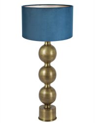 Blauwe velvet kap met gouden voet-8351GO