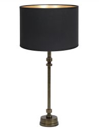 Stijlvolle lampenvoet met zwart lampenkap-8389BR