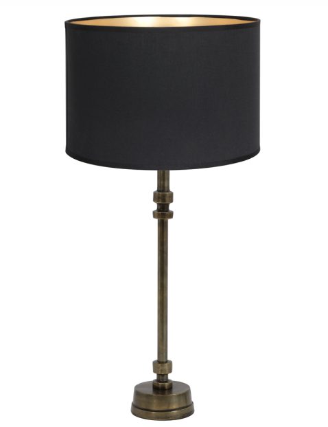 Stijlvolle lampenvoet met zwart lampenkap-8389BR