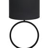 Ronde lampenvoet met zwart kap-8480ZW