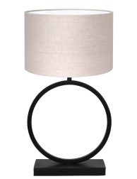 Ronde schemerlamp met beige linnen kap-8483ZW