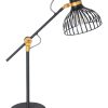 Zwarte draad tafellamp met goud-3090ZW