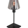 Tafellamp met smoke glas kap-3102ZW