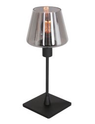Tafellamp met smoke glas kap-3102ZW