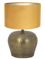Ronde tafellamp met okergele kap-7018BR