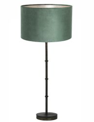 Tafellamp met velours groene kap-7029ZW