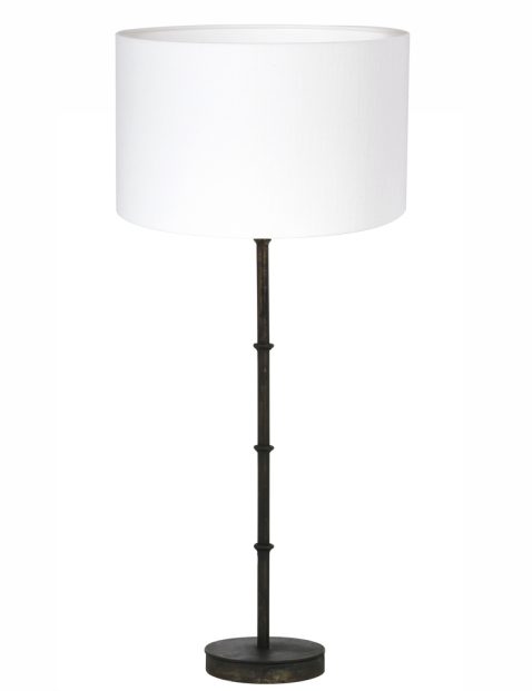 Zwarte tafellamp met witte kap-7032ZW