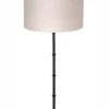 Zwarte tafellamp met beige kap-7033ZW