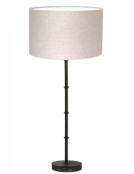 Zwarte tafellamp met beige kap-7033ZW
