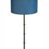 Tafellamp met velours blauwe kap-7034ZW