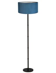 Vloerlamp met velvet blauwe kap-7041ZW
