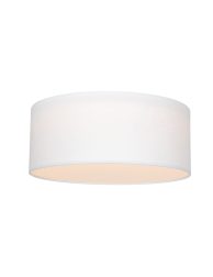 Stoffen plafondlamp met witte linnen kap-7127W