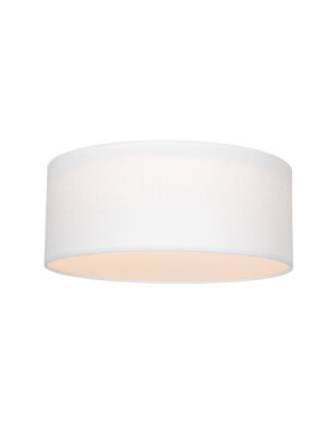 Stoffen plafondlamp met witte linnen kap-7127W