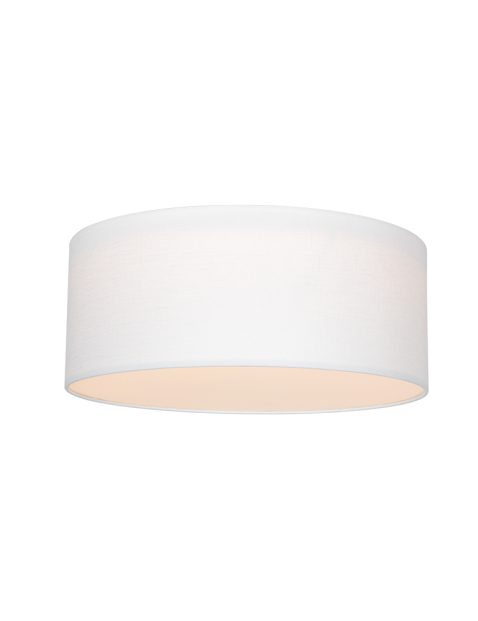 Stoffen plafondlamp met witte linnen kap-7127W