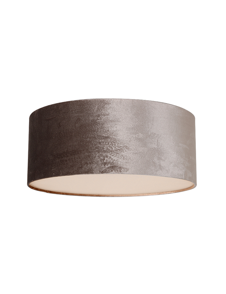 Velours plafondlamp met grijze kap-7129W