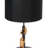 Zwart met gouden berenlamp-7203ZW