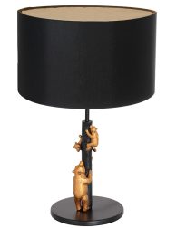 Zwart met gouden berenlamp-7203ZW