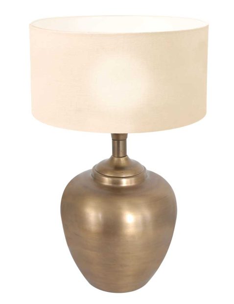 Tafel vaaslamp met witte kap-7206BR