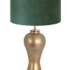 Klassieke tafellamp met groene velvet kap-7307BR