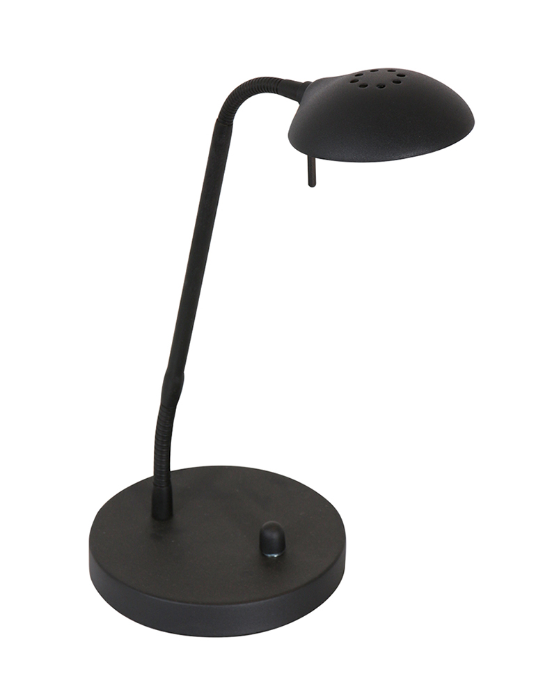 extract stok titel LED bureaulamp met flexibele arm Mexlite Biron zwart - Directlampen.nl