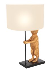 Witte kap met gouden stokstaartje-8223ZW