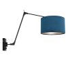 Knikarm wandlamp met blauwe kap-8240ZW