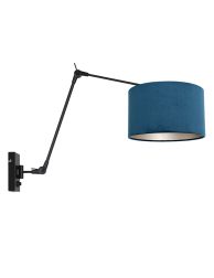 Knikarm wandlamp met blauwe kap-8240ZW