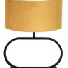 Ovale lampenvoet met okergele kap-8313ZW