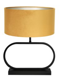 Ovale lampenvoet met okergele kap-8313ZW