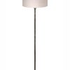 Verweerde metalen vloerlamp met beige linnen kap-8425ZW
