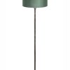 Verweerde metalen vloerlamp met groene velours kap-8426ZW