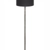 Verweerde metalen vloerlamp met zwarte kap-8427ZW