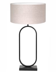 Tafellamp ovaal met beige linnen kap-8432ZW