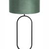 Lampenvoet ovaal met groene velours kap-8433ZW