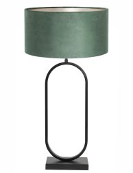 Lampenvoet ovaal met groene velours kap-8433ZW