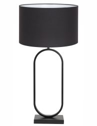 Lampenvoet ovaal met zwarte kap-8434ZW