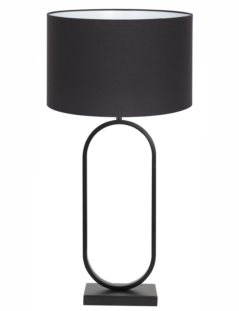 Eigenlijk kopen Accommodatie Lampenvoet ovaal met zwarte kap Light & Living Jamiri zwart -  Directlampen.nl