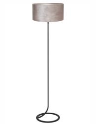 Staande schemerlamp met zilveren kap-8471ZW