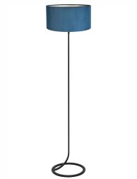 Velours blauwe staande schemerlamp-8477ZW