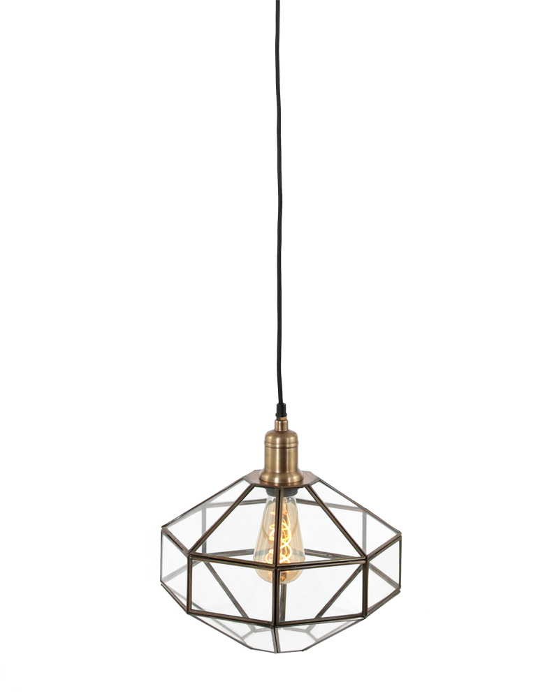 Bronzen hanglamp octagon-3311BR